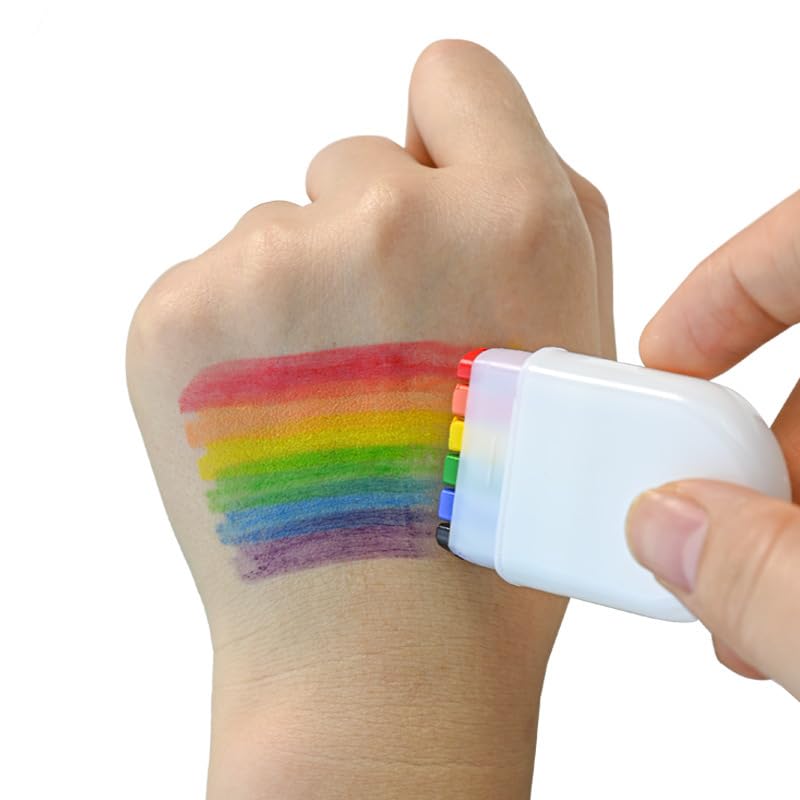 Foukvuid 6-Color Rainbow Face Paint, Body Painting Oil Paint for Halloween, World Cup, Festival, Party Beauty & Personal Care Foukvuid