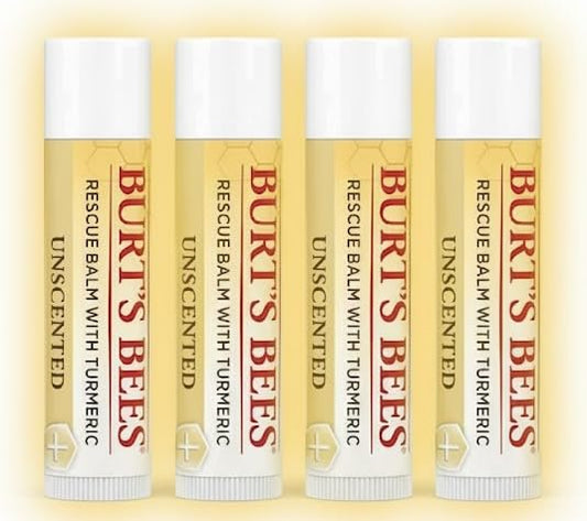 Burt's Bees Rescue Balm Unscented Lip Balm, With Antioxidant-Rich Turmeric, 100% Natural Origin (4) Beauty and Personal Care Burt's Bees
