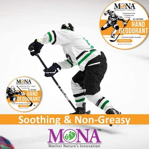 MONA BRANDS All Natural HAND DEODORANT for Ace Hockey Players - For athletes who wear gloves - Vegan, Non-GMO, and Cruelty free - ORANGE Scent - 2.0 Beauty and Personal Care MONA