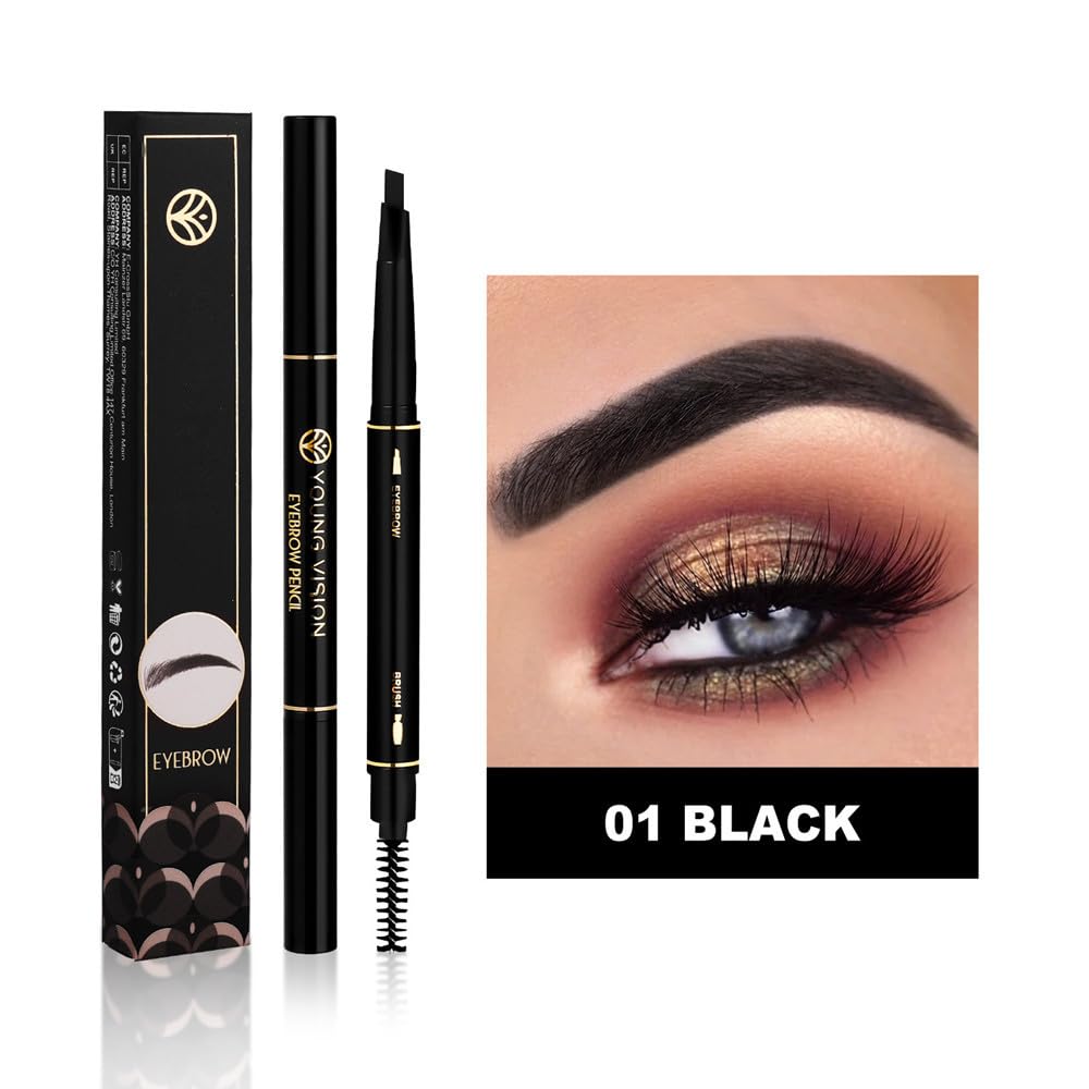 Eyebrow pencil eyebrow Eyebrow Retractable Definer Pencil, eyebrow stylist shape and fill eyebrow pencil, professional eye makeup (01 Black) Beauty & Personal Care UOCK