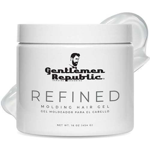 Gentlemen Republic 16oz Refined Hair Gel for Men - Premium Men's Hair Styling Product, 24 Hour High Hold & Shine. No Beeswax, Alcohol, or Parabens Beauty & Personal Care Gentlemen Republic