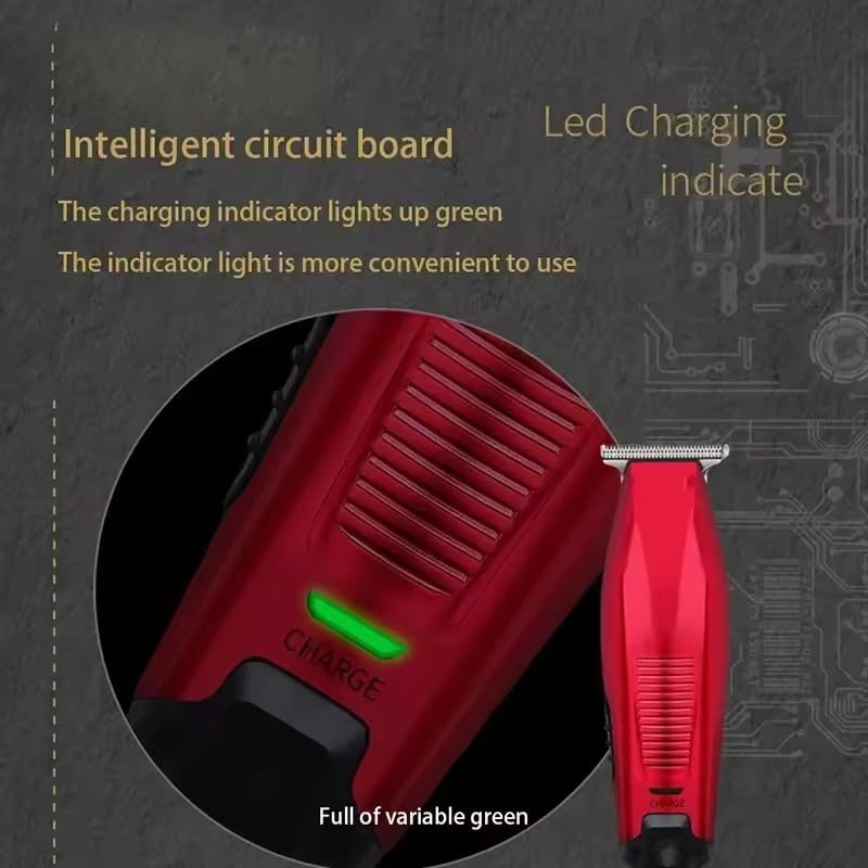 GLESVOWIO Professional Hair Clipper Cordless 0mm Baldheaded Beard Trimmer Red Color Precision Cutter Haircut Machine with 3 Guide Combs Beauty and Personal Care GLESVOWIO