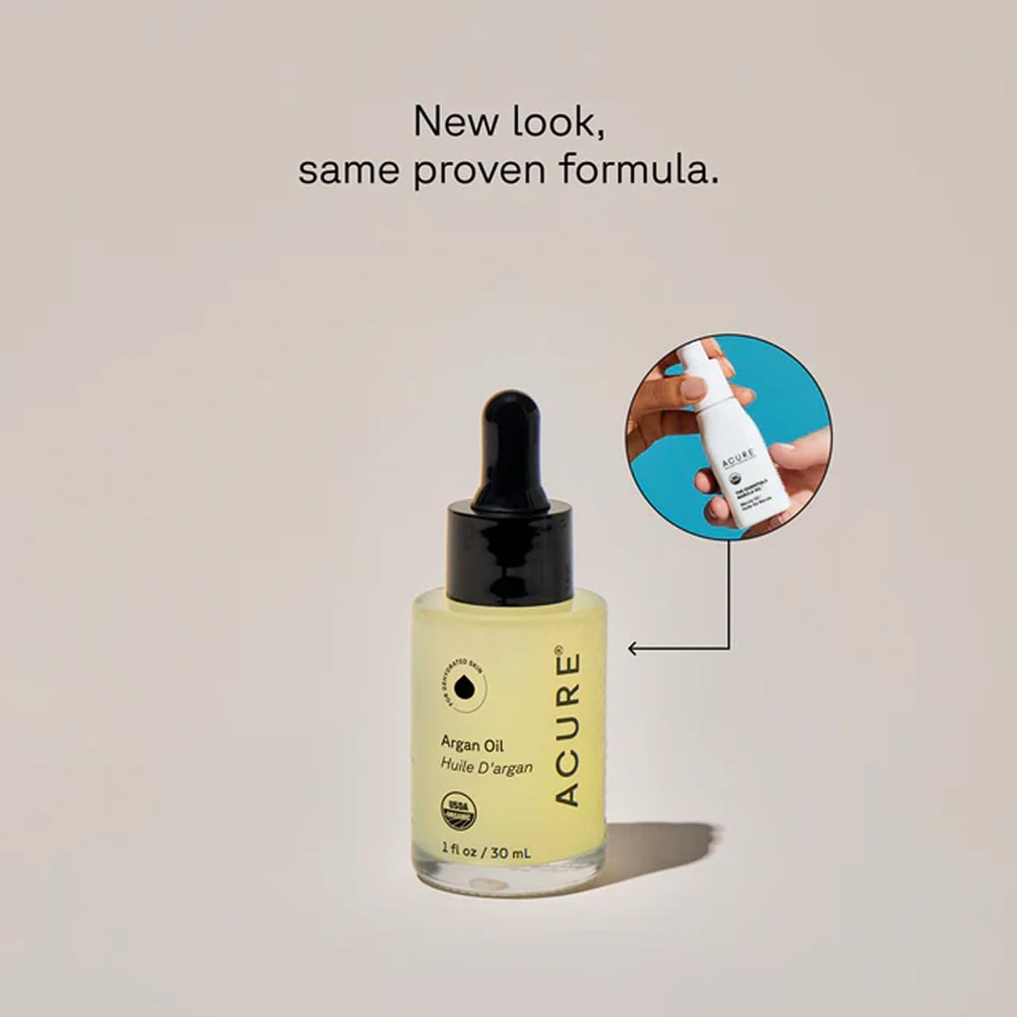 Acure The Essentials Argan Oil - Organic Argan Oil for Hair & Skin, Pure Nourishing Moisture Treatment for Face & Body, Carrier Oil for Essential Beauty & Personal Care Acure