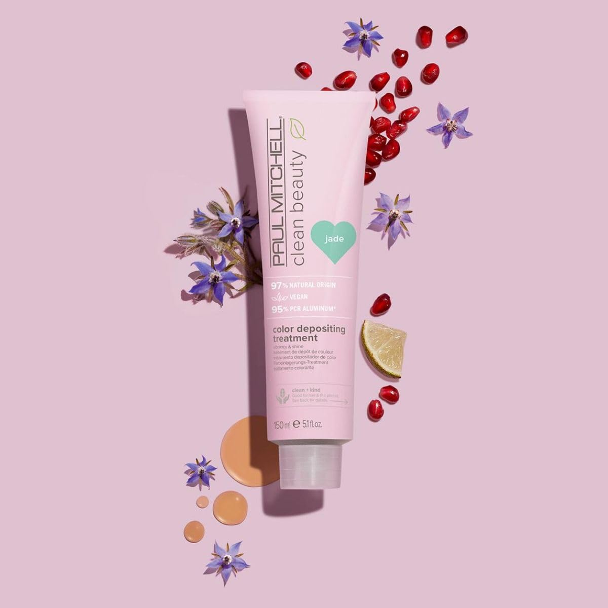 Paul Mitchell Clean Beauty Color-Depositing Treatment, For Refreshing + Protecting Color-Treated Hair 5.1 oz, Jade Beauty & Personal Care Paul Mitchell
