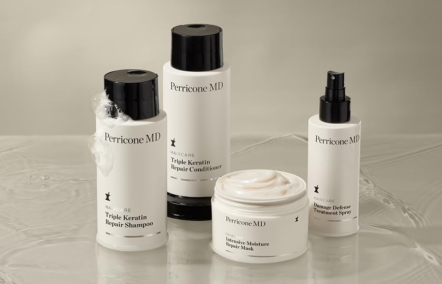 Perricone MD Haircare Triple Keratin Repair System, Liquid Shampoo & Conditioner Set, Hypoallergenic, for Dry Damaged Hair Beauty & Personal Care Perricone MD