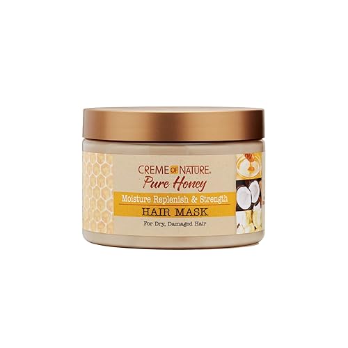 Hair Mask by Creme of Nature, Pure Honey, Coconut Oil and Shea Butter Formula, Moisture Replenish & Strength, 11.5 Oz Beauty & Personal Care Creme of Nature