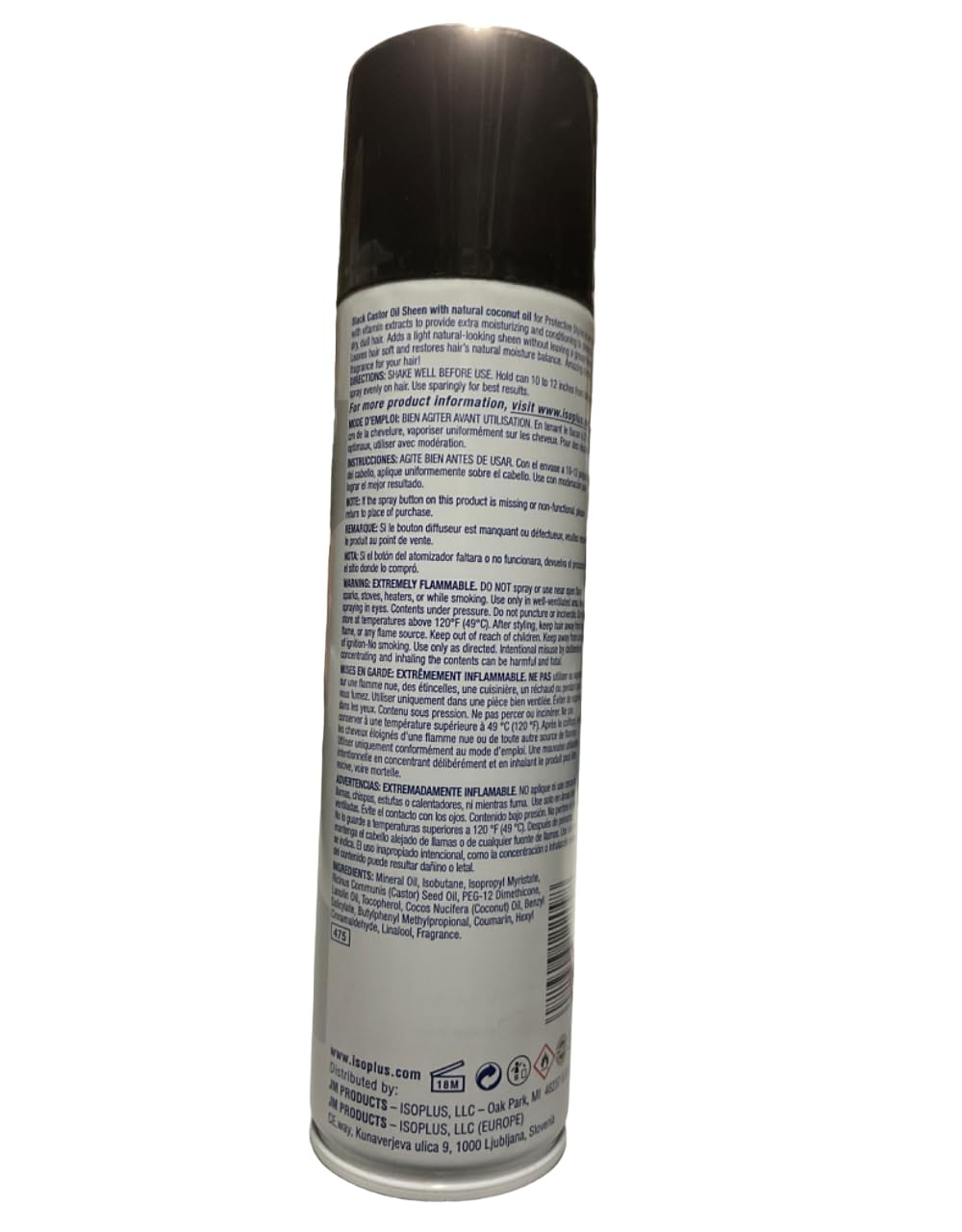 Isoplus Black Castor Oil Sheen Spray with Coconut Oil, 9 Oz. Beauty & Personal Care Isoplus