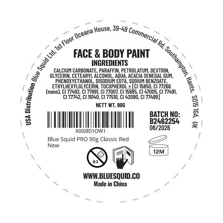 Blue Squid PRO Face Paint - Professional Water Based Single Cake Facepaint & Body Paints - SFX Makeup, Kids Adults Face Painting for Costume Beauty & Personal Care Blue Squid