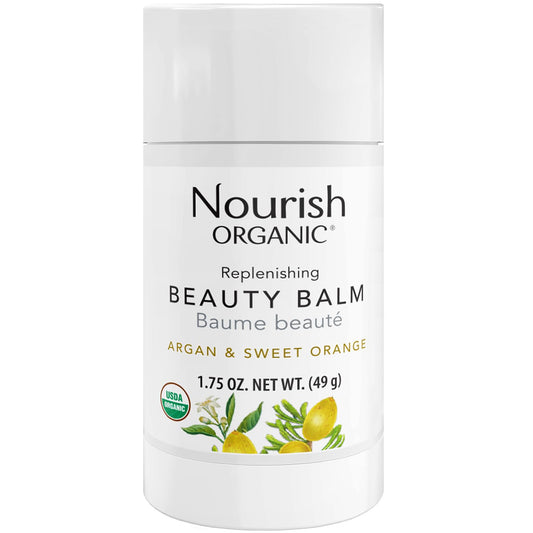 Nourish Organic Beauty Balm, Argan & Sweet Orange - Face, Lip, Hand & Body Moisturizer with Organic Coconut Oil, Shea, Cocoa Butter, 1.75 Oz + Beauty & Personal Care Nourish Organic