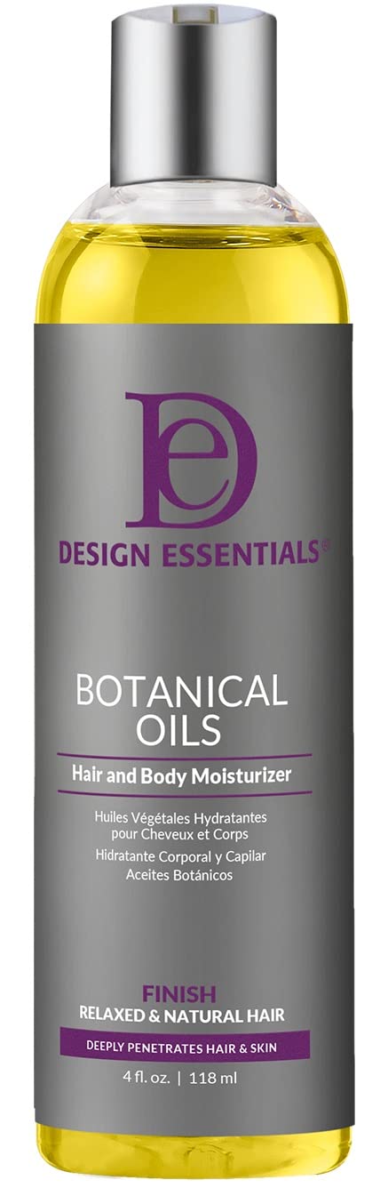 Design Essentials Botanical Oils Hair & Body Moisturizer, For Relaxed & Natural Hair, Lightweight Oil Blend with Botanical Extracts, 4 oz