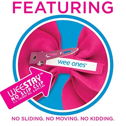 Wee Ones Girls' Grosgrain Hair Bows with Organza Overlay on a WeeStay Clip, Medium, Off White Beauty & Personal Care Wee Ones
