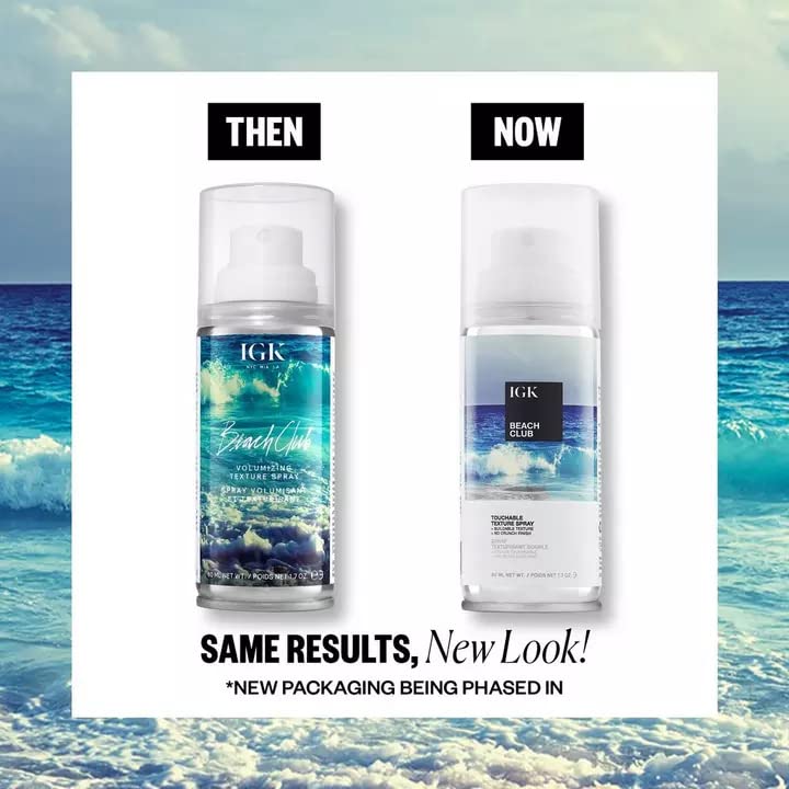 IGK BEACH CLUB Touchable Texture Spray Travel | Hold + Volume + Lightweight | Vegan + Cruelty Free | 1.7 Oz Beauty & Personal Care IGK