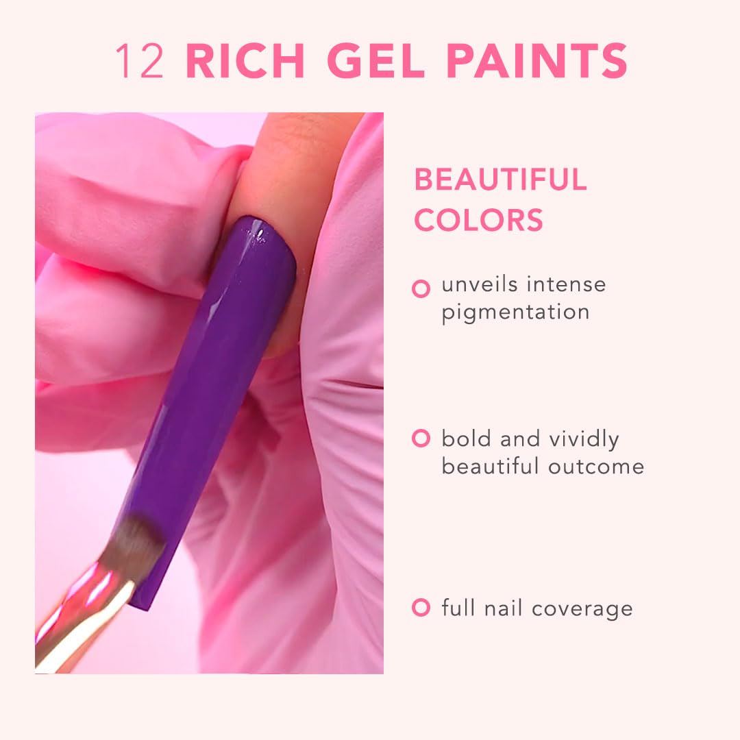KIARA SKY Professional Nails Gel Art Pod - Ultra Pigmented Gel Art Paints (Plumsy) Bright Neon Purple