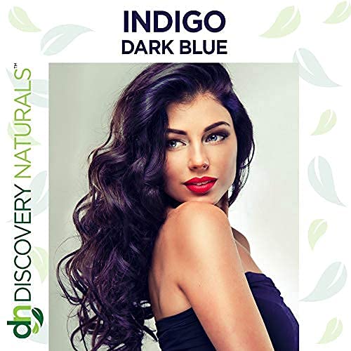 Indigo Dark Blue Hair Color For All Kit | 100% All Natural Hair Dye & Beard Dye Powder Kit Organic, Herbal & Vegan Chemical & Cruelty Free Permanent Beauty & Personal Care Discovery Naturals