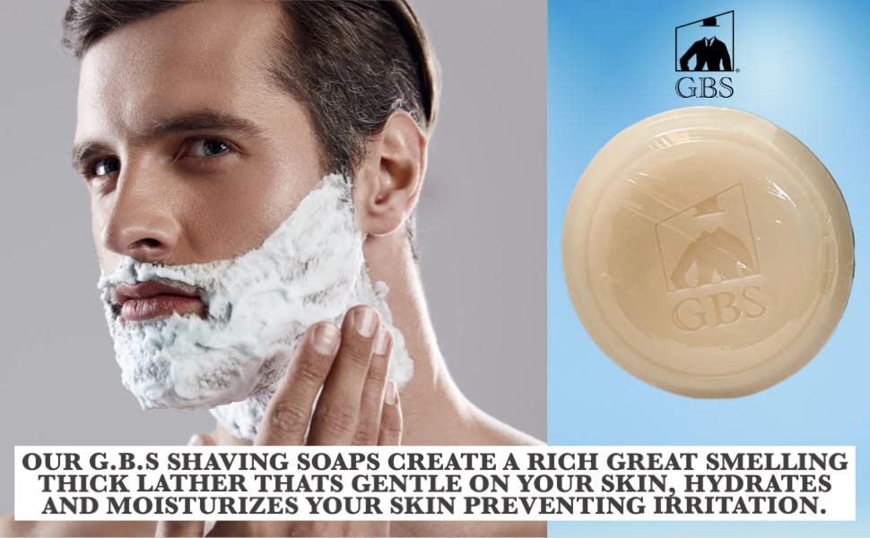 G.B.S Wooden Shaving Set, Synthetic Vegan Shaving Brush Wood Handle and Soap Bowl with All Natural Shave Soap 3IN1 Kit for Men Practical Christmas Beauty and Personal Care G.B.S