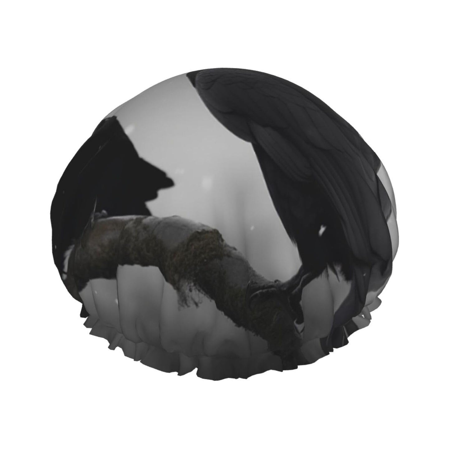 Crow Birds Shower Cap for Women Men Large Reusable Shower Bonnet Double-Layer Waterproof Bath Caps Elastic Band Hair Hat for All Hairstyles Beauty and Personal Care BWLHJKE
