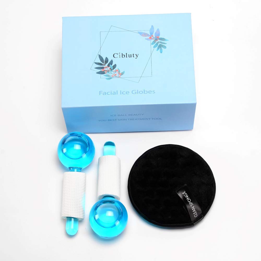 CIBLUTY ICE Globes for Facial, 2 PCS Facial Globes for Massage Tool, Facial Roller Cold Skin Massagers, Tighten Skin, Reduce Puffiness and Dark Beauty & Personal Care CIBLUTY