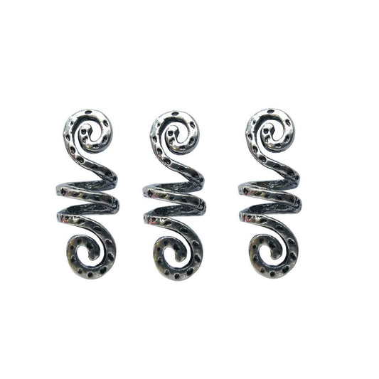 LQQQL Vikings Spiral Hair Beads Rings - Dreadlock Accessories, Norse Hair Coils & Pendants for Braids, Beards, Bracelets DIY (3 Small pcs) Beauty & Personal Care LQQQL