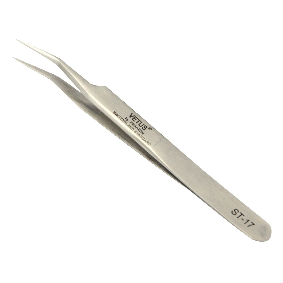 Professional Stainless Steel Curved Tweezers Vetus ST-17 Pointed Perfect Craft Fine Angled Removal Tweezers for Profissional Grafting Eyelash Beauty and Personal Care Qeelasee