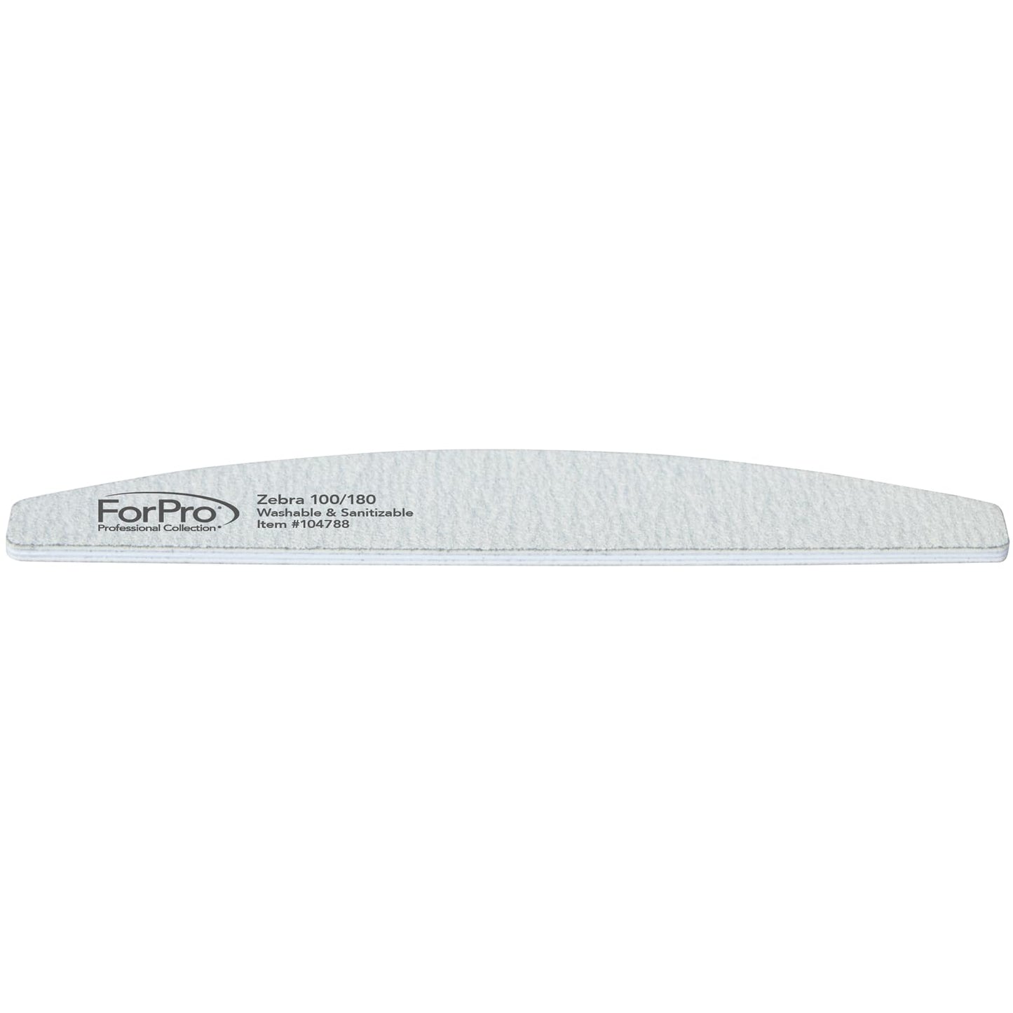 ForPro Professional Collection Half Moon Foam Boards, Zebra, 100/180 Grit, Double-Sided Manicure and Pedicure Nail Files, 7” L x 1.1” W, 12-Count Beauty & Personal Care ForPro Professional Collection