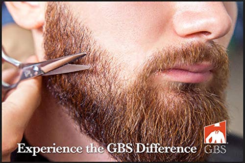 G.B.S Beard Growth Professional Kit- 5.5” Scissors, Beard Oil, Boar Bristle Beard Brush, shavette, 7" Dressing Comb, Leather Case + Blades Beauty and Personal Care G.B.S