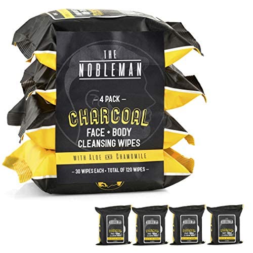 Men's Charcoal Face + Body Cleansing Wipes - 4 Pack (120ct) Beauty & Personal Care The Nobleman