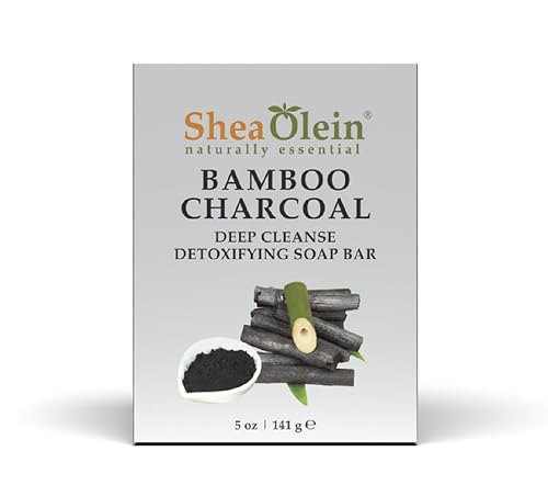 SheaOlein Naturally Essential BAMBOO CHARCOAL Deep Cleanse Detoxifying Soap Bar 5 oz Beauty & Personal Care SheaOlein Naturally Essential