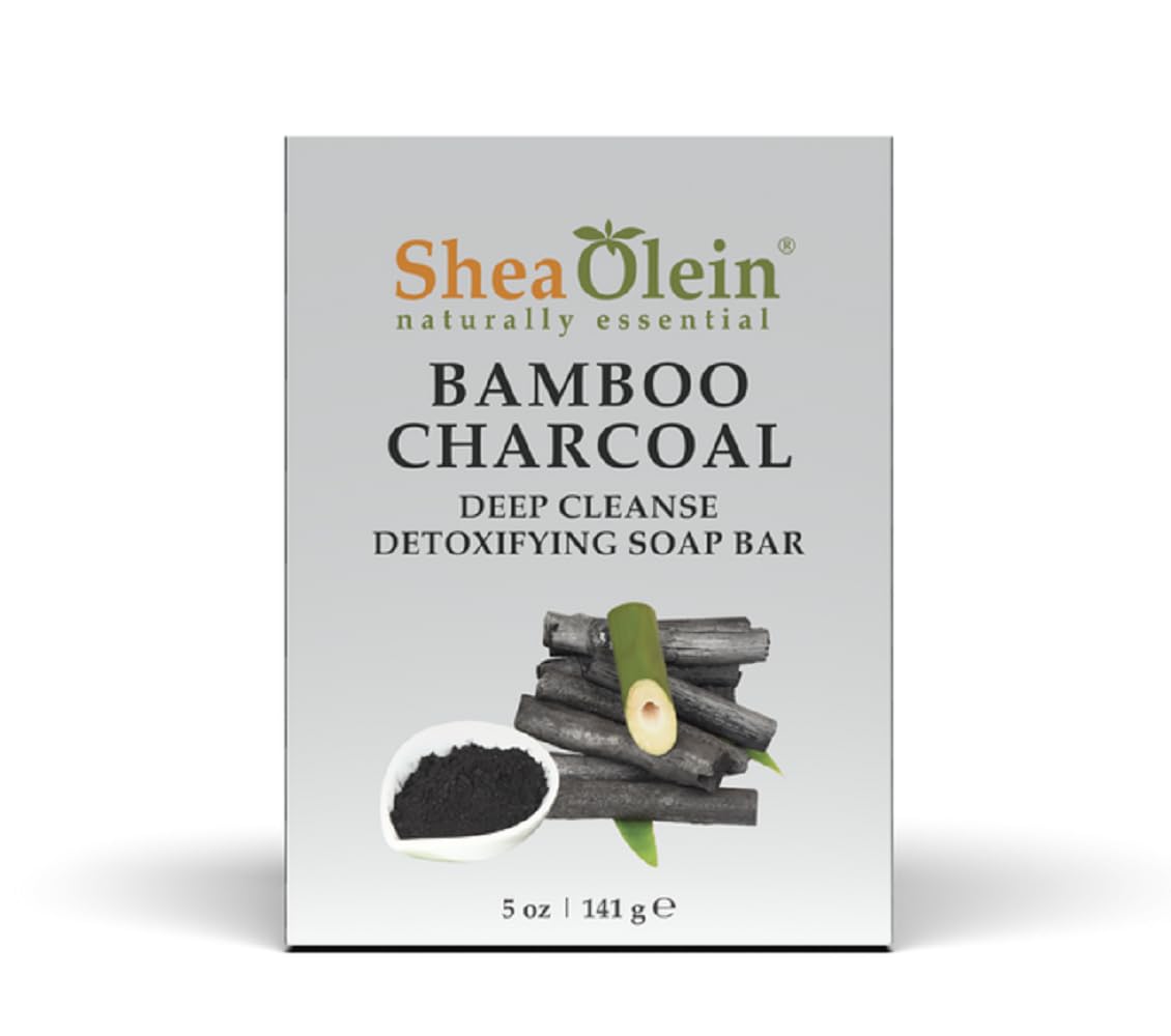SheaOlein Naturally Essential BAMBOO CHARCOAL Deep Cleanse Detoxifying Soap Bar 5 oz Beauty & Personal Care SheaOlein Naturally Essential