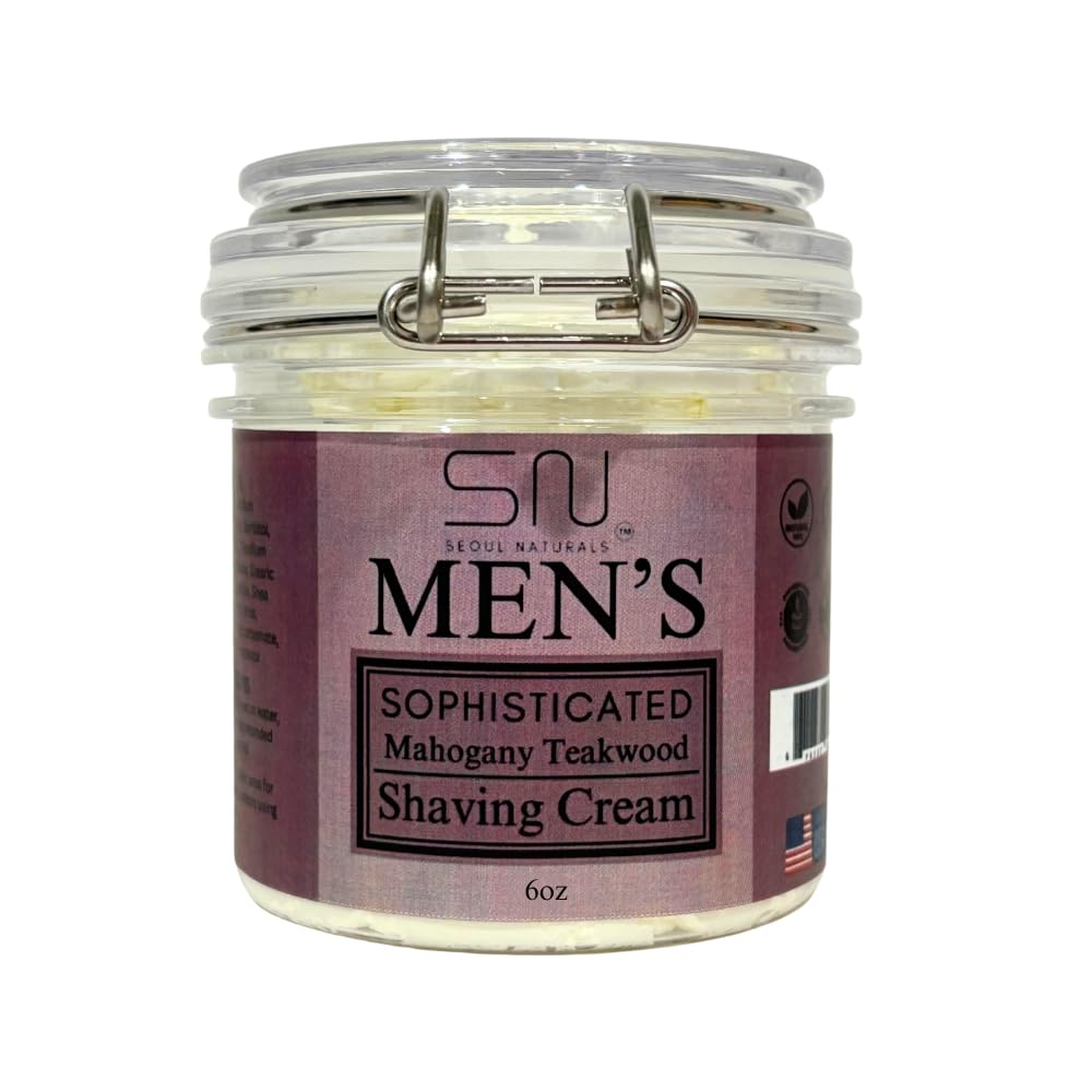 Seoul Naturals Sophisticated Mahogany Teakwood Shaving Cream, k beauty, 6 oz Beauty and Personal Care Seoul Naturals