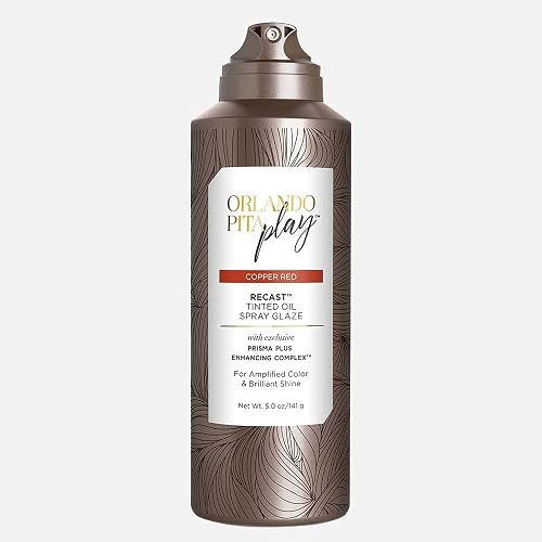 ORLANDO PITA PLAY Recast Tinted Oil Spray Glaze, Quickly Refreshes Color & Adds A High-Shine Finish, Copper Red, 5.2 Oz Beauty & Personal Care ORLANDO PITA PLAY