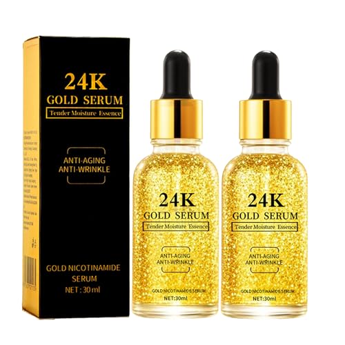 24k Gold Hyaluronic Acid Serum for Face, 2Pacs Anti Aging Collagen Peptide Face Serum for Women, Moisturizer Glowing Skin Collagen Booster Hyaluronic Beauty & Personal Care xinxinghualing