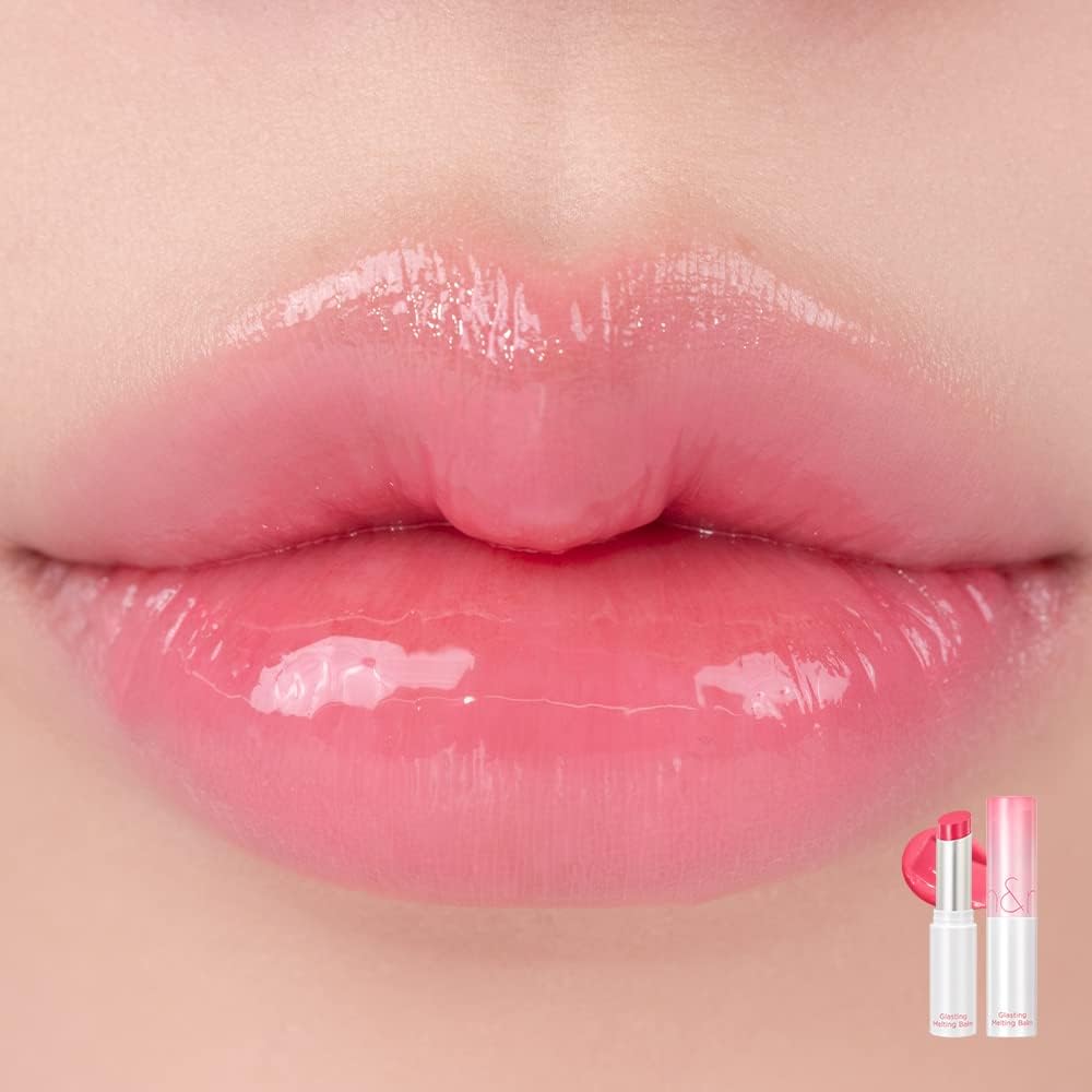 rom&nd GLASTING MELTING BALM 02 Lovey Pink - K-Beauty Vegan Tinted Lip Balm for Dewy, Hydrated, & Plump Lips - Non-Sticky Glossy Finish & Buildable Beauty and Personal Care rom&nd