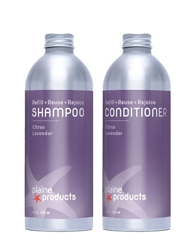 Plaine Products Eco-Friendly Shampoo and Conditioner Set - Citrus Lavender - Sulfate/Paraben/Phthalate Free, 16oz (Refill Bottles - No Pumps) Beauty & Personal Care Plaine Products