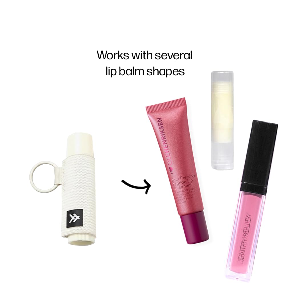 Thread Wallets Elastic Chapstick and Lip Gloss Holder Keychain (Off-white) Beauty & Personal Care Thread Wallets