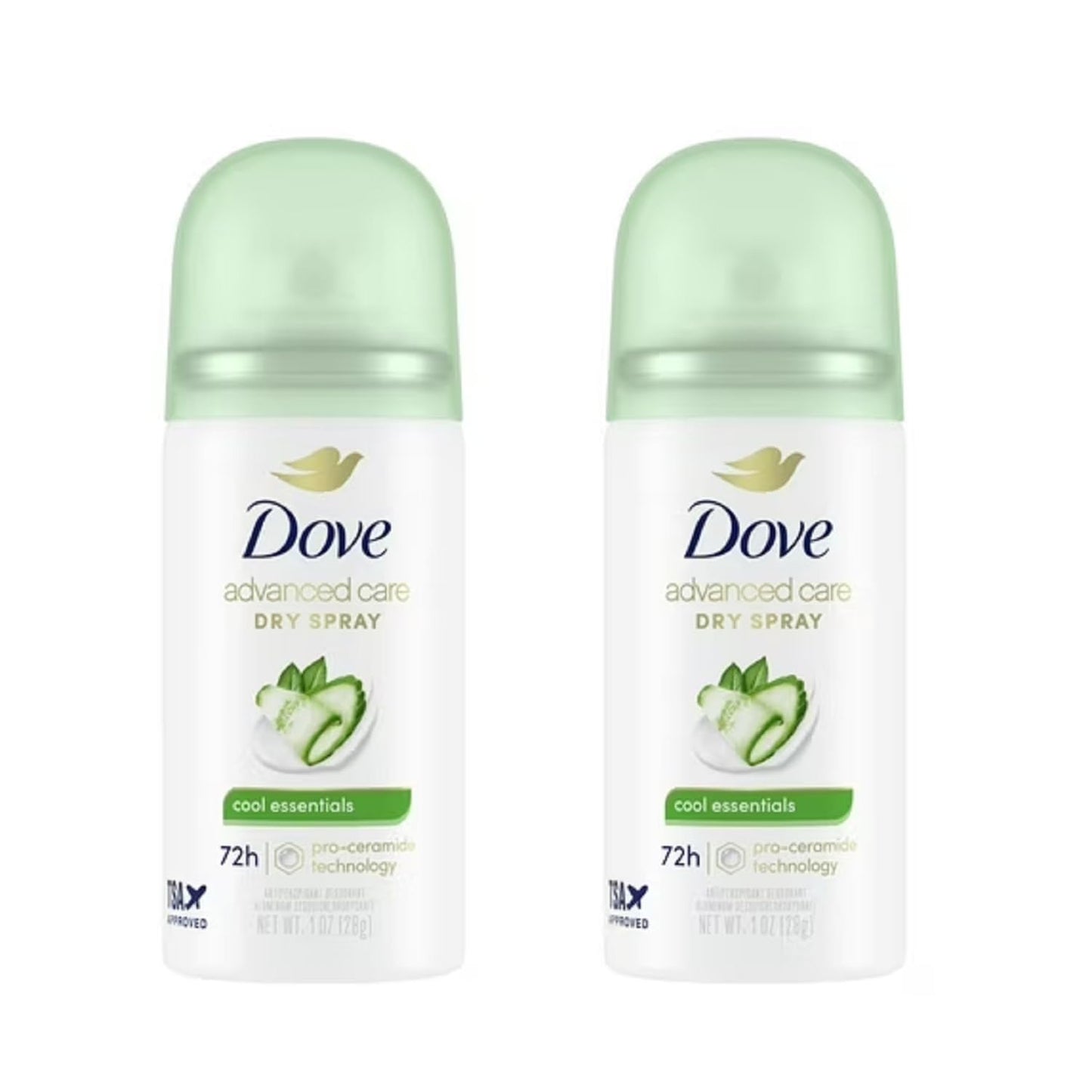 Dove Advanced Care Travel Size Antiperspirant Deodorant Dry Spray Cool Essentials Pro Ceramide Technology, 1 oz (2 pack) Beauty and Personal Care Dove