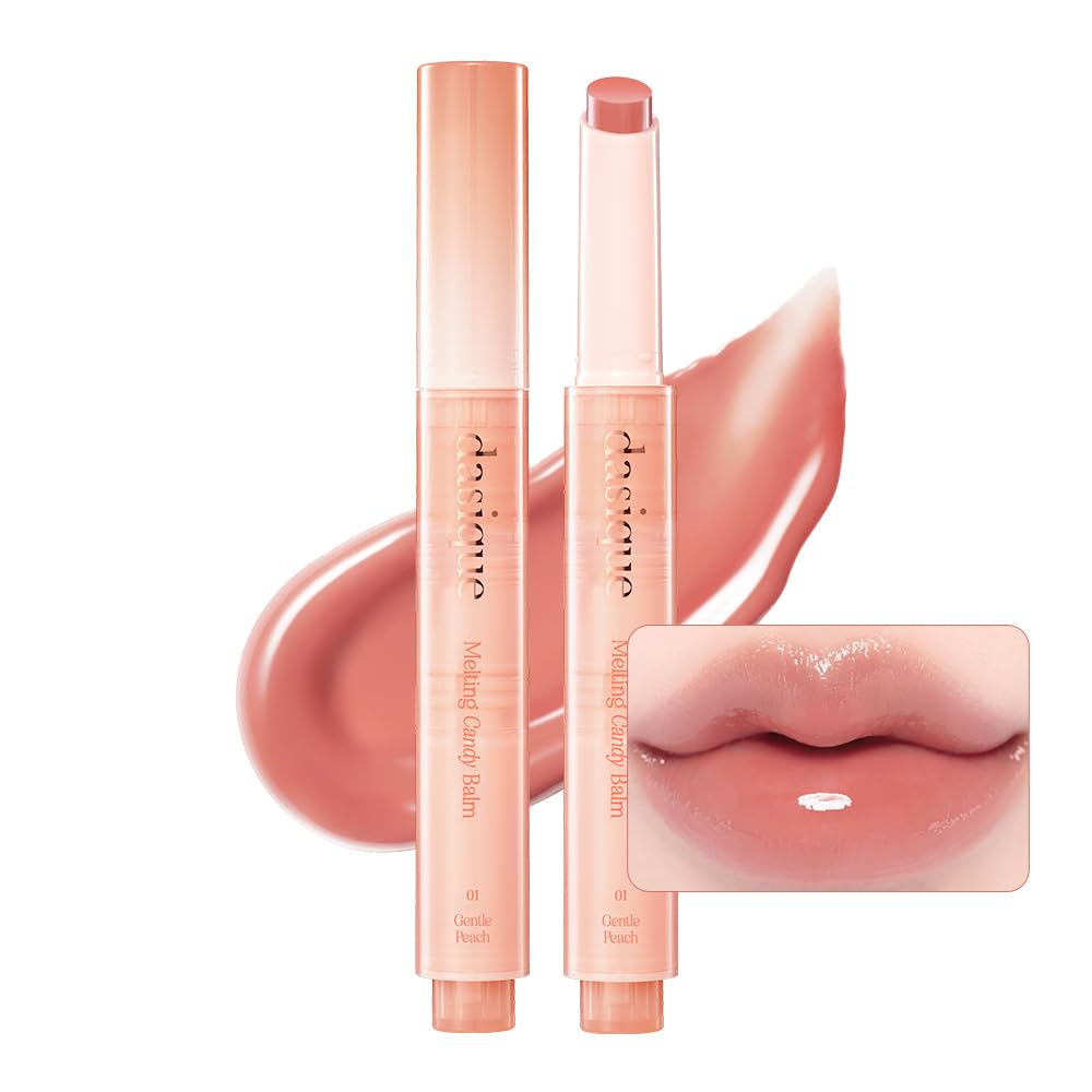 Dasique Melting Candy Balm (#01 Gentle Peach) - Glossy Balm - Moisturizing - For dry Lips - Vegan Beauty and Personal Care dasique