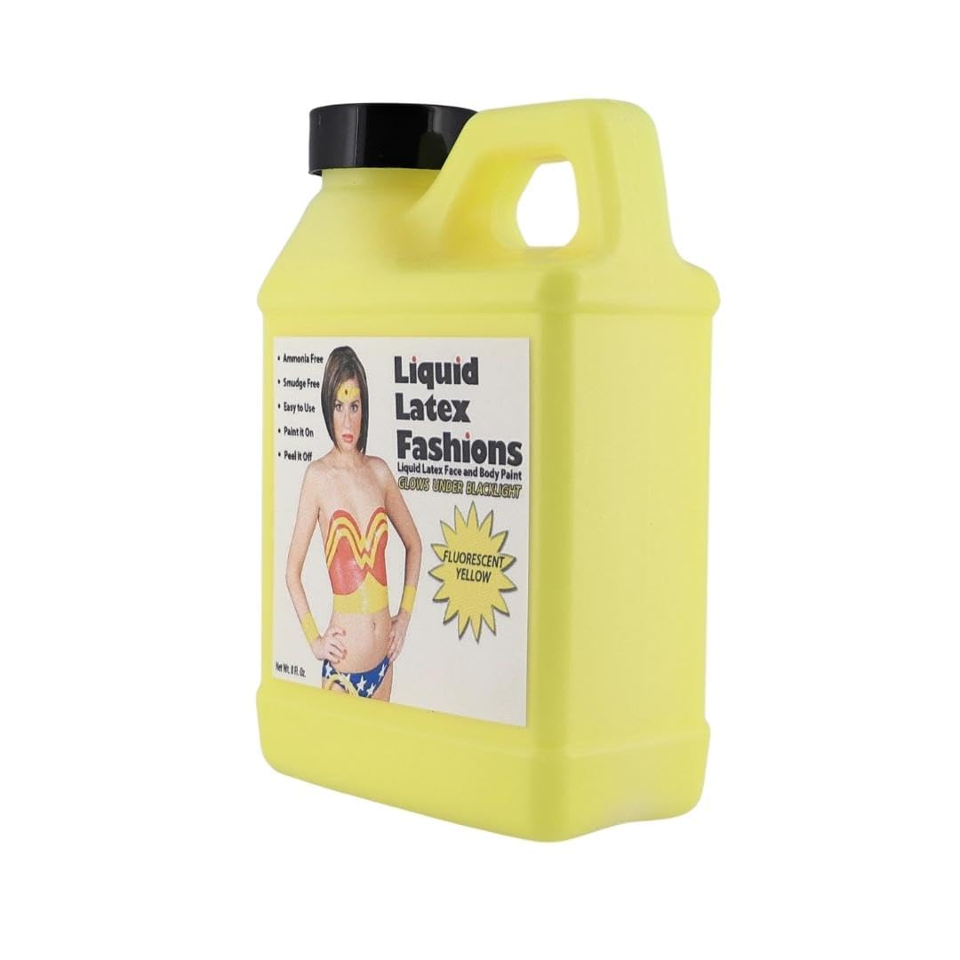 Fluorescent Yellow 8oz Liquid Latex - UV Black Light Body Paint Beauty & Personal Care Liquid Latex Fashions