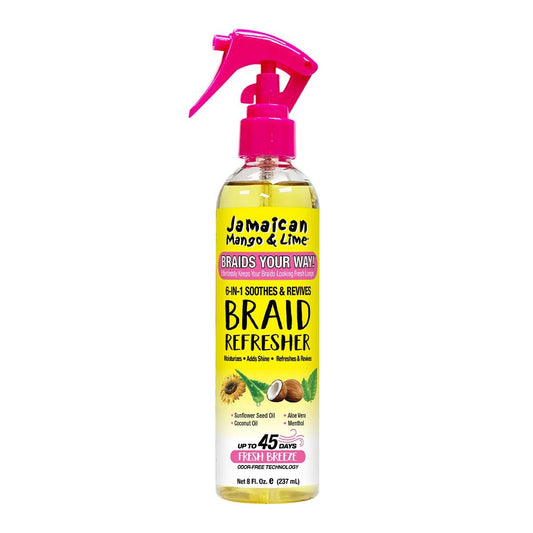 Jamaican Mango & Lime Braids Your Way 6-in-1 Braid Refresher Spray - Scalp Mist for Braids, Locs & Twists - Anti-Itch, Odor Eliminator & Shine Spray Beauty & Personal Care Jamaican Mango & Lime