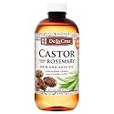 De La Cruz® Castor Infused with Rosemary Essential Oil, Hair and Skin Oil Blend 8 FL. OZ. (236 mL) Beauty & Personal Care De La Cruz