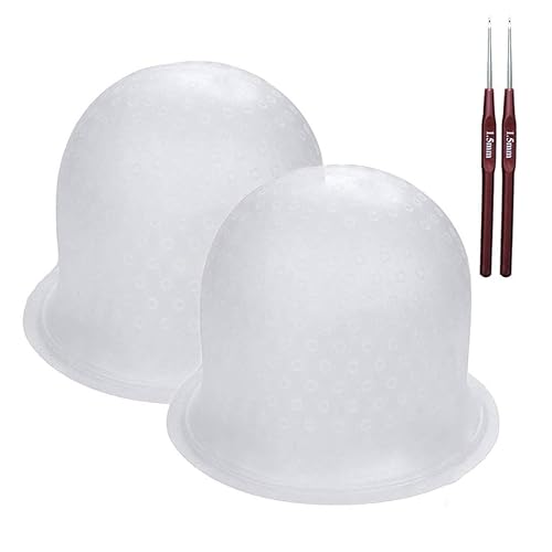 Highlight Caps with Coloring Hair Hook 2 Packs, Frosting Coloring Cap, Professional Salon Silicone Hairdressing Tools Beauty & Personal Care Beikalone