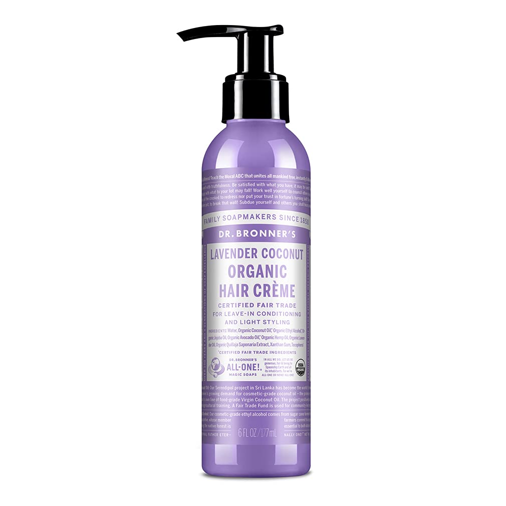 Dr. Bronner's - Organic Hair Creme (Lavender Coconut, 6 Ounce) Beauty & Personal Care Dr. Bronner's