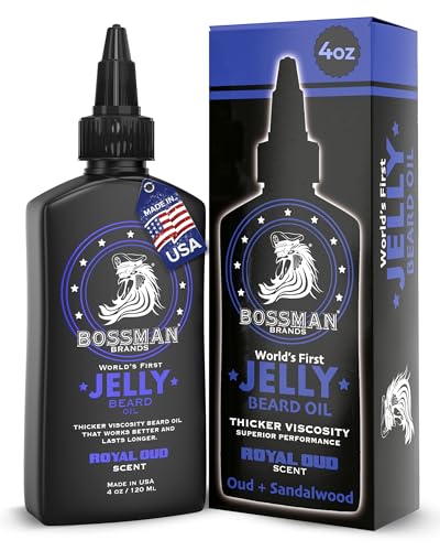 Bossman Jelly Beard Oil for Men (4 oz, Royal Oud Scent) - Softens, Moisturizes & Conditions with Natural Ingredients Beauty and Personal Care Bossman