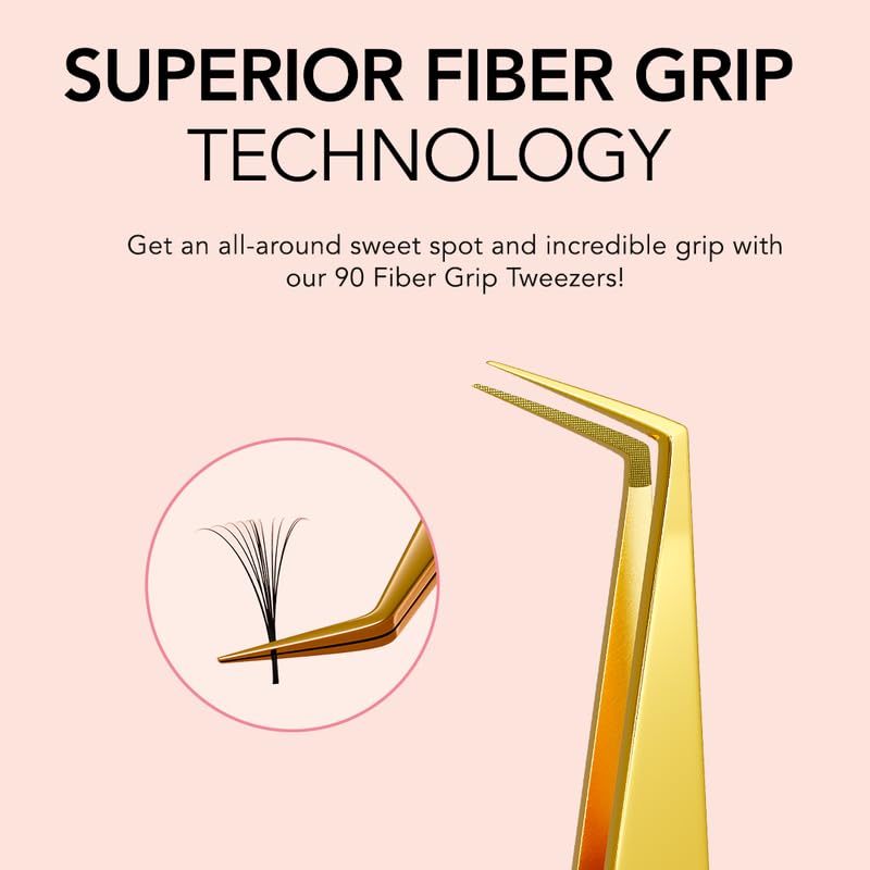 KIARA SKY LASH Tweezer for Eyelash Extensions - Precision Fiber Tip Grip - Volume, Mega Volume, and Lash Removal Fills - Comfortable Ergonomic Design Beauty and Personal Care KIARA SKY