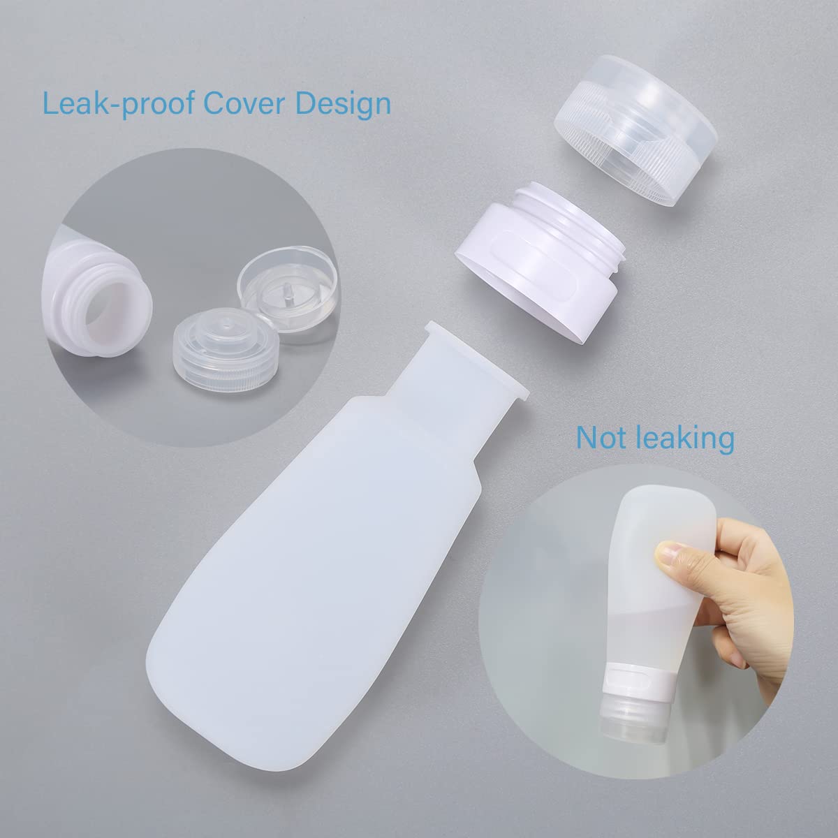 2 Pcs Silicone Travel Bottles,1.3oz Leak Proof Refillable Squeeze Containers with Transparent Carry Bag,Small Empty Travel Size Bottles Beauty & Personal Care LUFEVRM