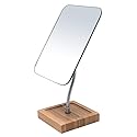 YEAKE Flexible Gooseneck Bamboo Vanity Makeup Mirror,360°Rotation 8" Large Frameless, Folding Portable Table Desk Mirror with Stand for Bathroom Beauty & Personal Care YEAKE