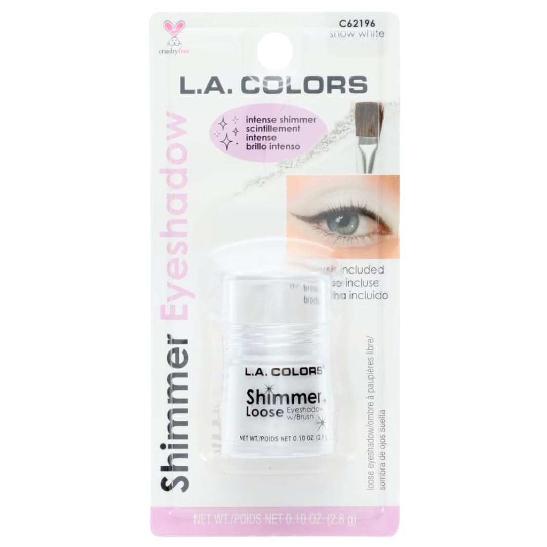 L.A. COLORS Shimmer Eyeshadow, C62196 snow white, 0.10 Oz