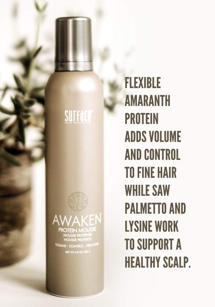 Surface Hair - Awaken Mousse: Color Safe, Volumizing, Firm Hold Hair Mousse to Thicken Hair, Sulfate-Free, Paraben-Free, 8.8 oz Beauty & Personal Care SURFACE