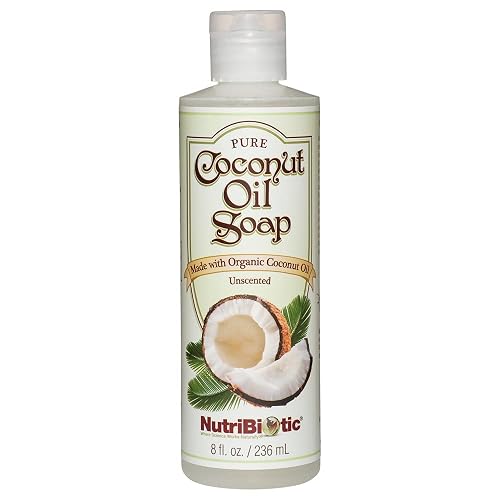 NutriBiotic - Pure Coconut Oil Soap, Unscented 8 Oz | Certified Organic, Unrefined, Biodegradable | Vegan & Made without GMOs, Gluten, Parabens or Beauty & Personal Care NutriBiotic