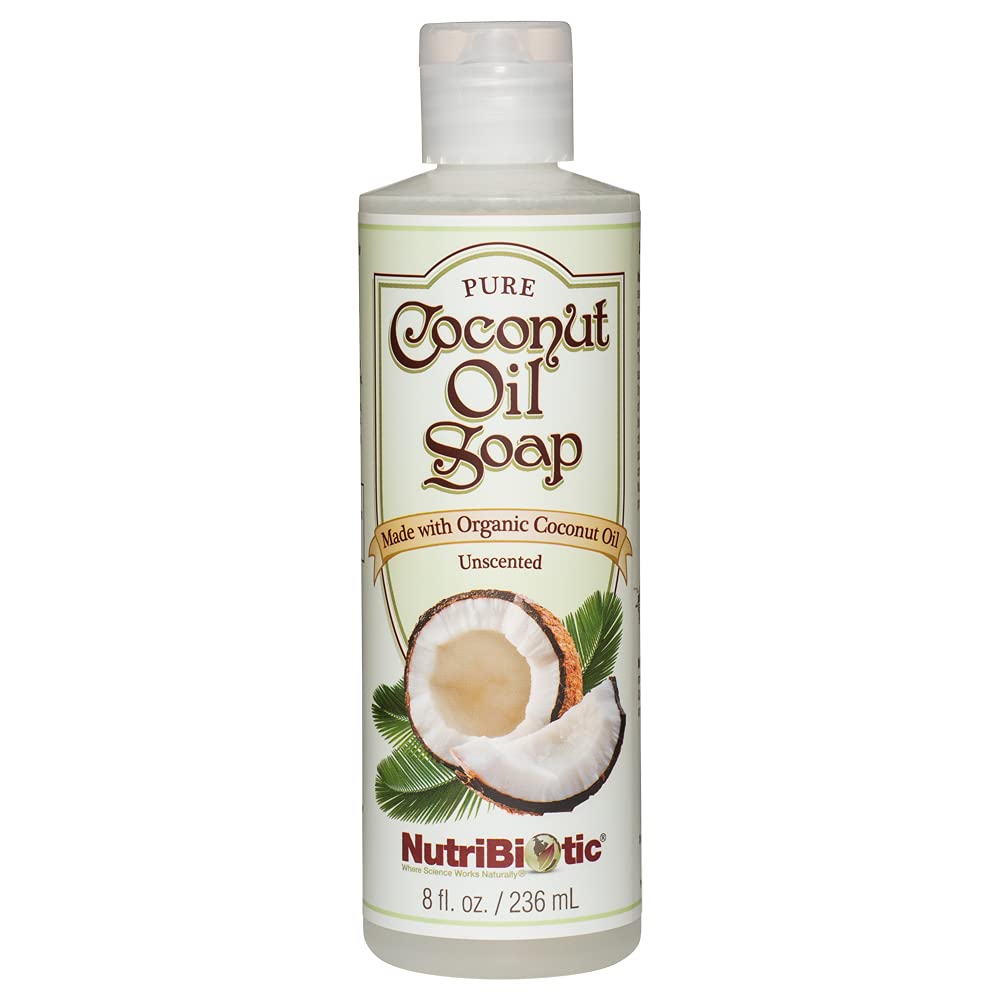 NutriBiotic - Pure Coconut Oil Soap, Unscented 8 Oz | Certified Organic, Unrefined, Biodegradable | Vegan & Made without GMOs, Gluten, Parabens or Beauty & Personal Care NutriBiotic