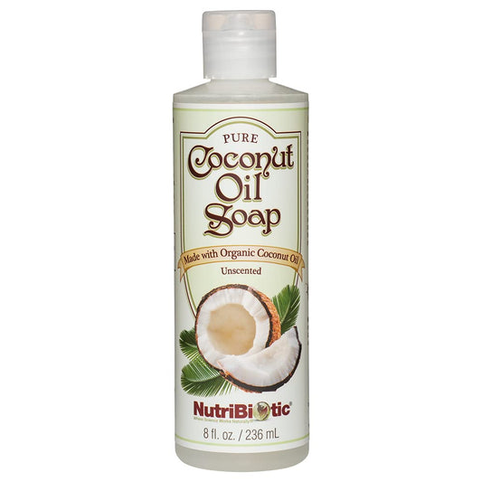NutriBiotic - Pure Coconut Oil Soap, Unscented 8 Oz | Certified Organic, Unrefined, Biodegradable | Vegan & Made without GMOs, Gluten, Parabens or Beauty & Personal Care NutriBiotic